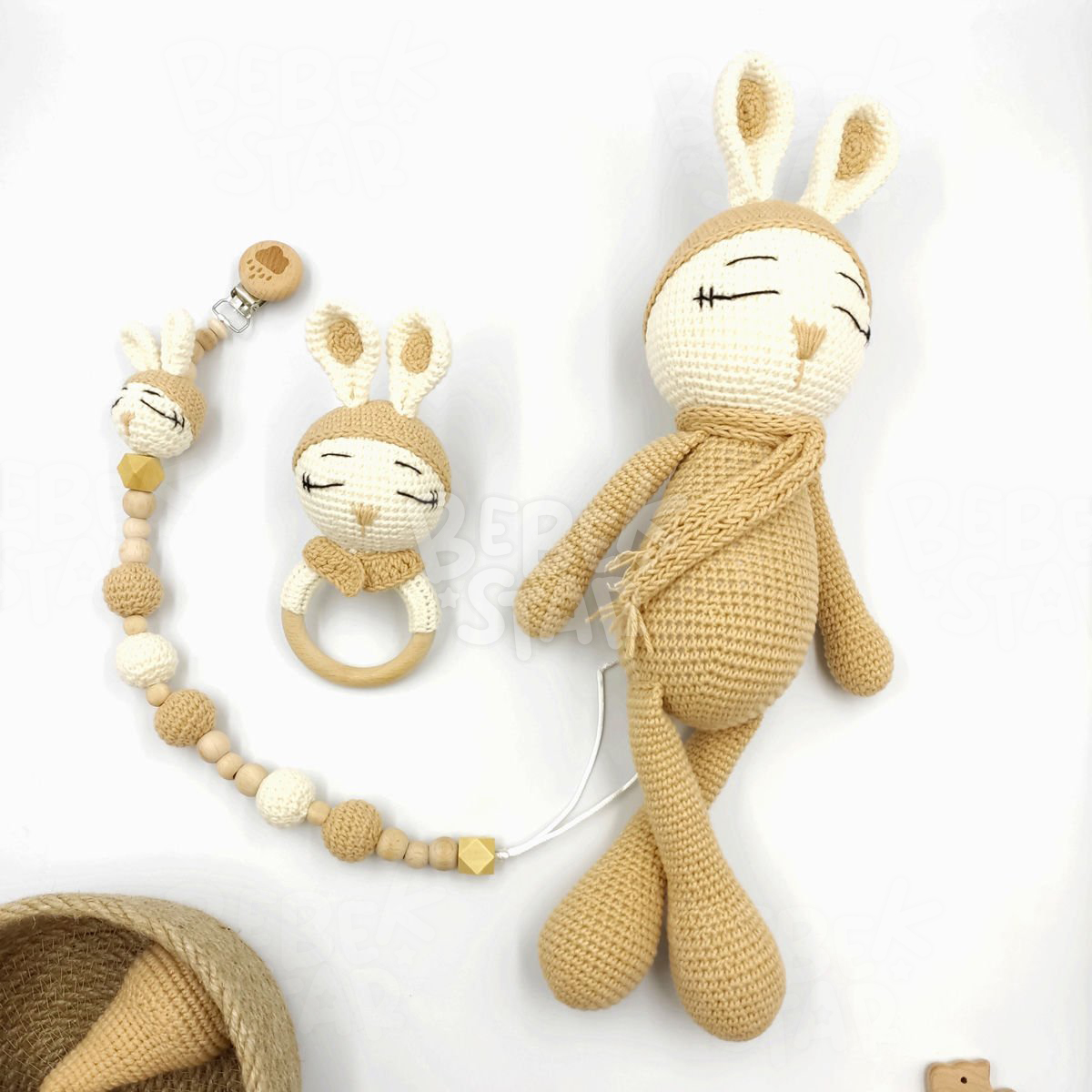 Amigurumi Kahverengi Uykucu Tavan 3`l Set