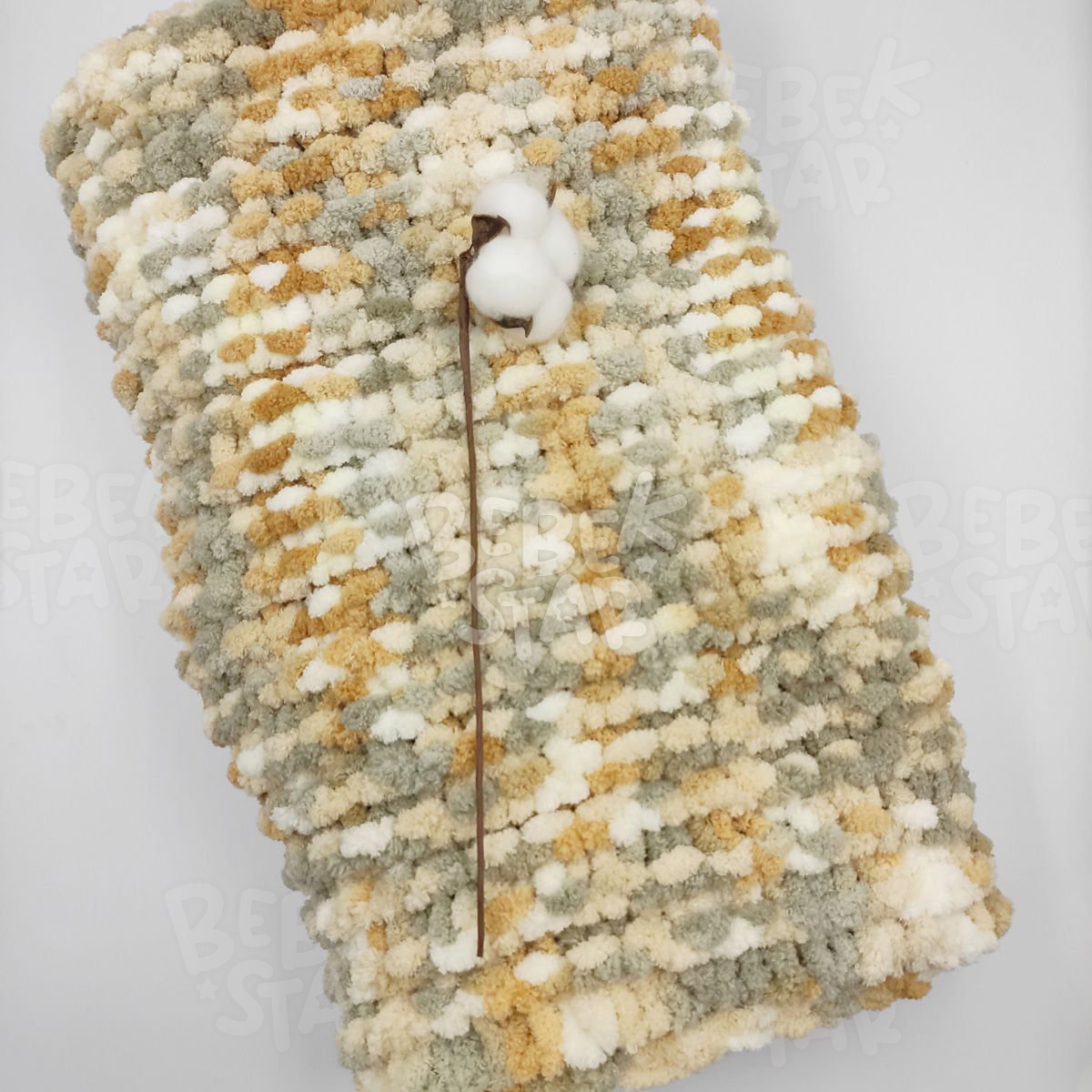 Bebekstar Puffy Kark Renkli Unisex Bebek Battaniyesi