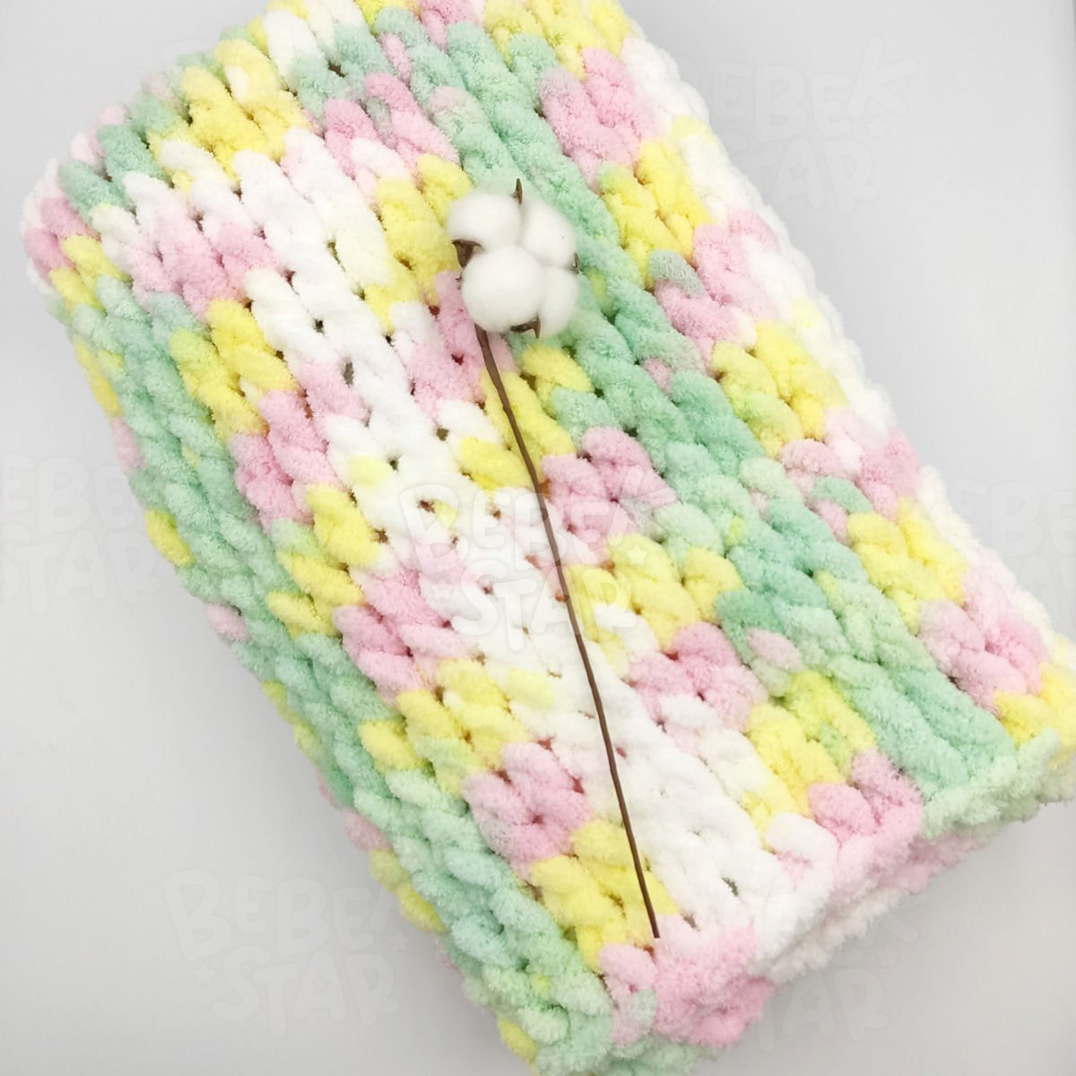 Bebekstar Puffy Kark Renkli Kz Bebek Battaniyesi