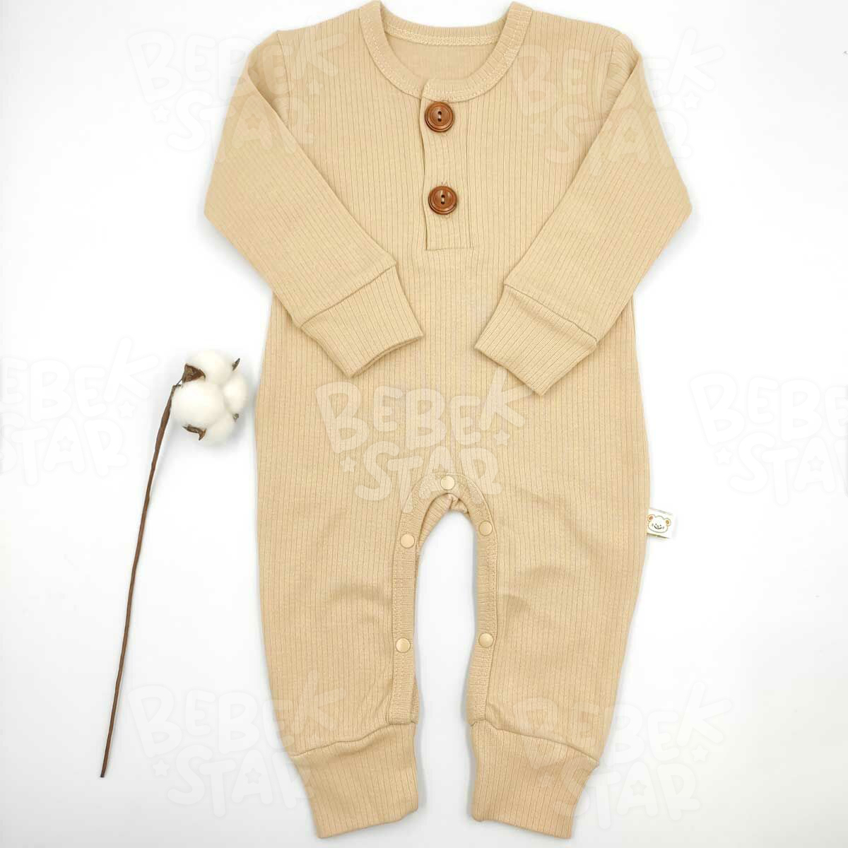 Fitilli ki Dmeli Vizon Bebek Tulumu %100 Cotton
