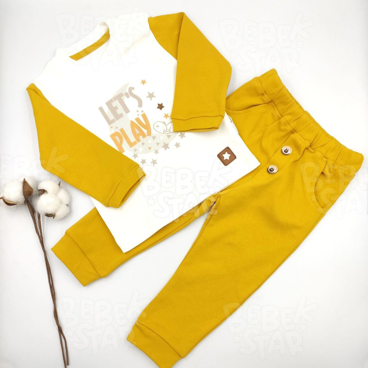 Let`s Play Krem-Hardal Bebek Eofman Takm %100 Cotton
