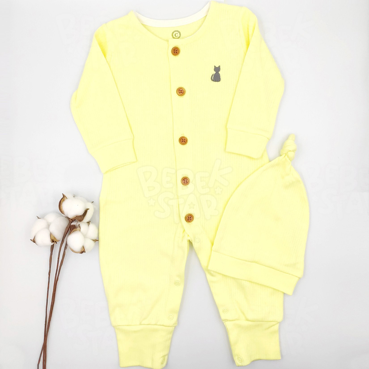 Fitilli apkal Sar Bebek Tulumu %100 Cotton