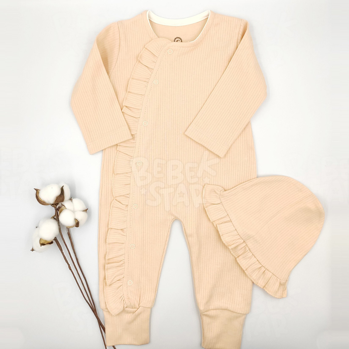 Fitilli Frfrl apkal Somon Kz Bebek Tulumu %100 Cotton